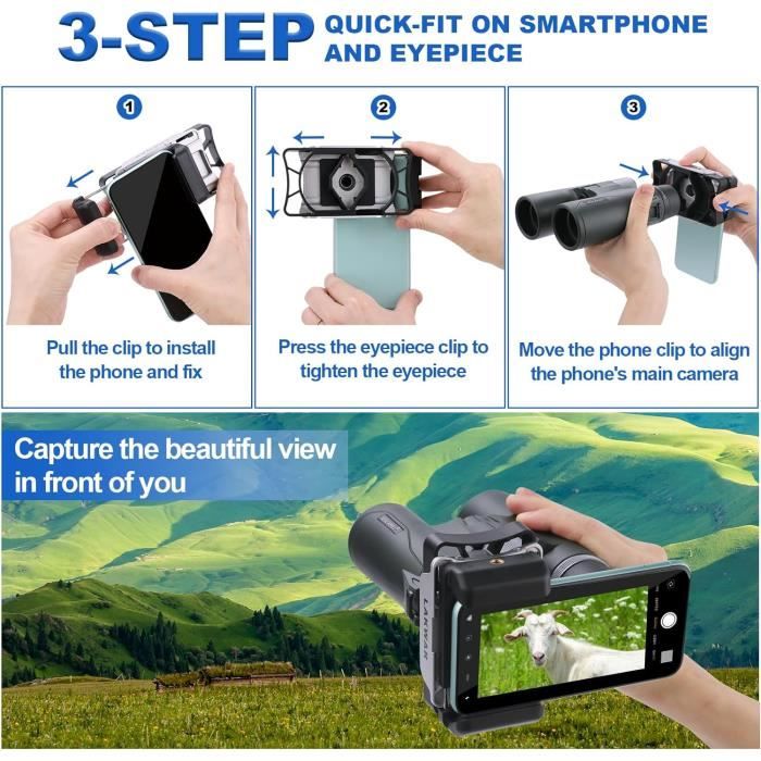 Cikonielf support de téléphone pour jumelles Akozon Support Adaptateur