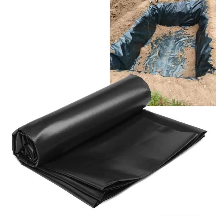 Bâche De Bassin PE Noire 3x5m - Revêtement Étanche Robuste Pour Étang à Poissons Et Jardin D'Eau