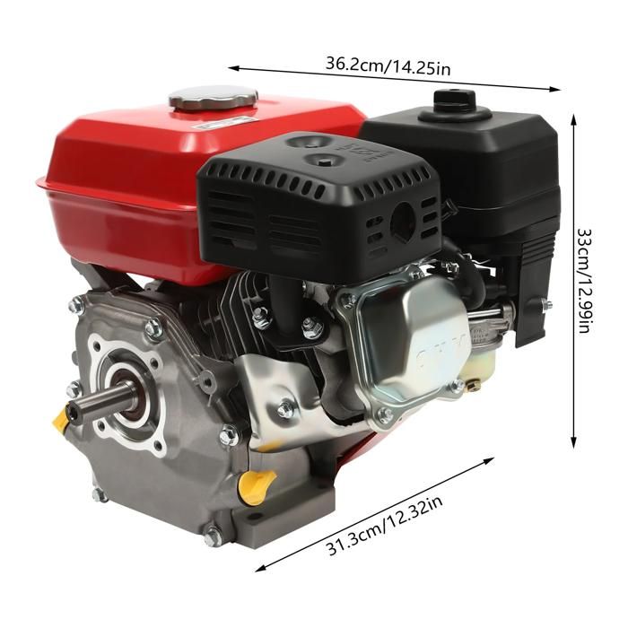 Moteur Essence 4 Temps 7,5 CV 212 Cc - Pour Pompe, Générateur, Tondeuse - Démarrage Manuel, Refroidi Par Air