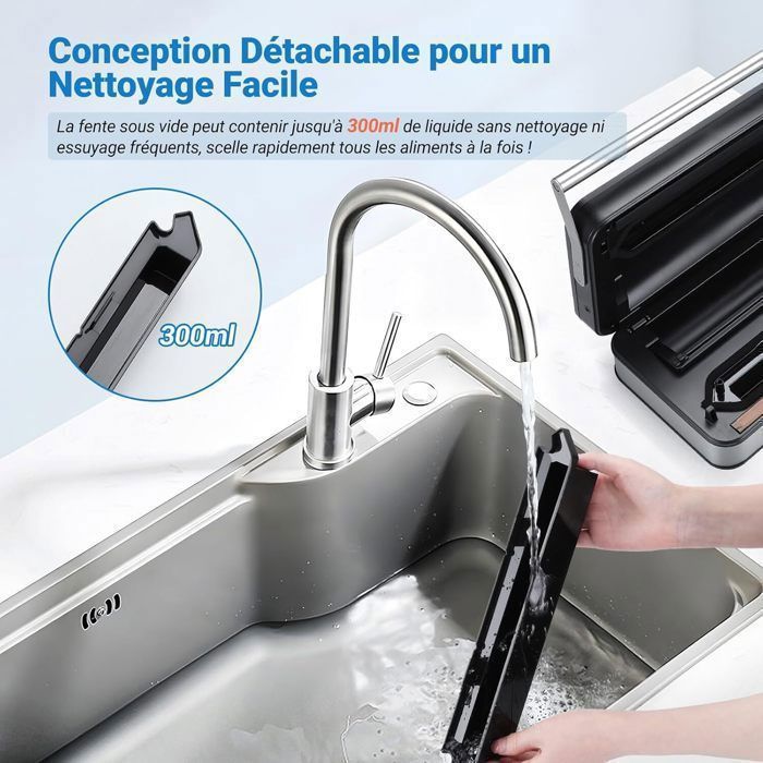 Machine Sous Vide Alimentaire, Machine Sous Vide 6 Modes, Bac De Recuperation Amovible Lame Coupante Et Deux Fils Chauffants 98306416