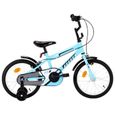 Chez JILL® Vélo 16" pour enfants 16 pouces Noir et bleu FR4448-0