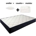 IZTOSS Ensemble matelas mémoire de forme 90x190 cm Memo HR + couette 140x200 + oreillers 60x60