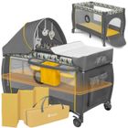 Lit parapluie 3en1 - LIONELO Sven Plus - Parc bébé - Table à langer - Moustiquaire - Matelas - 0-36 mois - Jaune