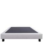 LUXURY LITERIE Sommier tapissier 140x190, gris, Gamme Prestige Hôtel, bois massif + pieds offerts