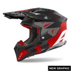 Casque moto cross Airoh Aviator 3 Spin - spin red mett - L
