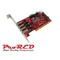 Carte PCI - 4 ports USB 3.0 - Avec equerres Low et High profile - Gamme Professionnelle ProRED