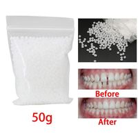 Colle solide temporaire pour dentier, 50G, fausses dents moulables, perles thermiques blanches