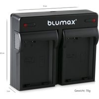 Blumax Lot de 2 batteries pour Olympus Li-90b / Li-92b 1100 mAh + double chargeur USB