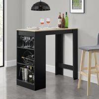 Table de bar Vicco , Wit/ Anthracite, 57 x 117 cm avec 3