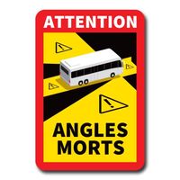 Autocollant Stickers Attention Danger Angles Morts Obligatoire Bus - Car