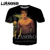 T-shirts hommes,LIASOSO 3d Impression T-shirt T-shirt Décontracté Harajuku Kung Fu Star Manches Courtes Cool Bruce Lee TeesTops Tsh