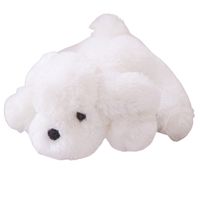 Doll TD® Oreiller en forme de chien blanc pour enfant - Jouet créatif en peluche pour chiot - Poupée de voiture