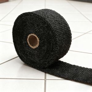 Bande Thermique échappement 15m X 5cm - Fibre De Verre Résistante à 600°C - Avec 5 Colliers - Pour Moto Et Voiture - 4
