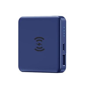 BATTERIE EXTERNE Bleu-Mini batterie de secours magnétique Portable 