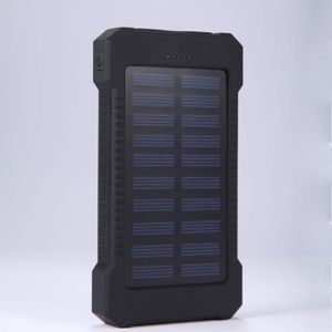 BATTERIE EXTERNE Noir-Banque d'alimentation solaire portable étanch