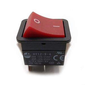 Interrupteur à Bascule Rond 20mm 4 Broches - 250V/6A, Noir Ou Rouge