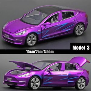 VOITURE - CAMION Violet - Nouveau Modèle De Voiture Tesla 3 1:32 En