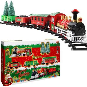 VÉHICULE CIRCUIT Train de Noël électrique avec Rails - Jouet de 340 cm de Long pour Enfants - Cadeau de Noël avec Son Lumineux