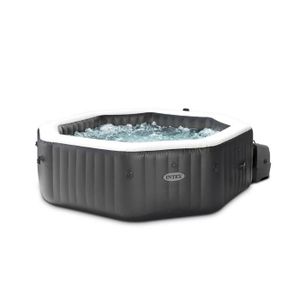 SPA COMPLET - KIT SPA Spa gonflable INTEX - Carbone - 201 x 71 cm - 4 places - Octogonal - 28458EX