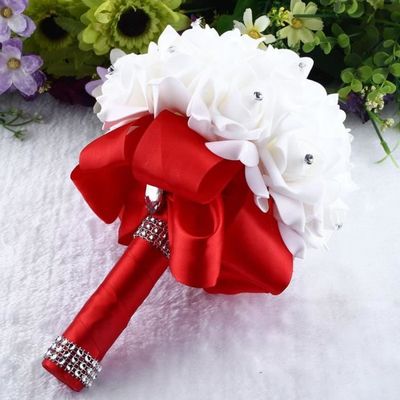 Modele Blanc Broche De Mariage Strass Mariee Bouquet Faux