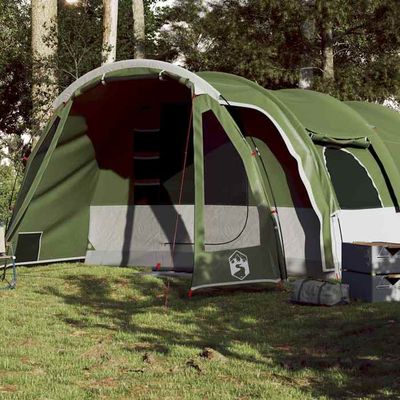 Tente De Camping Tunnel 8 Places VidaXL - Imperméable, Vert, Familiale