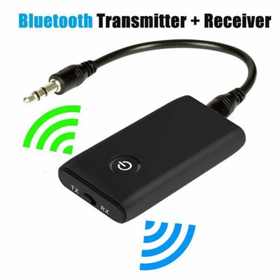 Adaptateur Bluetooth 5.3 émetteur/récepteur 2-en-1 - Prise Jack 3,5 Mm - Double Connexion Casques - Pour Voiture, Avion, TV, Stéréo - Autonomie 4h