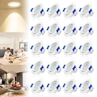 Spot LED Encastrable Fondiiz 68mm - 5W Dimmable - Blanc Chaud/Neutre/Froid Réglable - IP44 Salle De Bain - Lot De 12