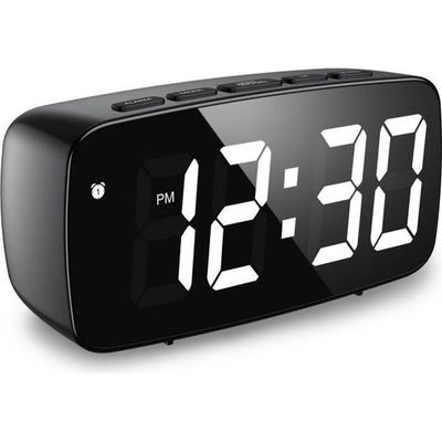 Réveil Numérique LED Avec Radio FM - Double Alarme, Snooze, Veilleuse Réglable, Secteur Ou Piles (noir/gris/blanc)