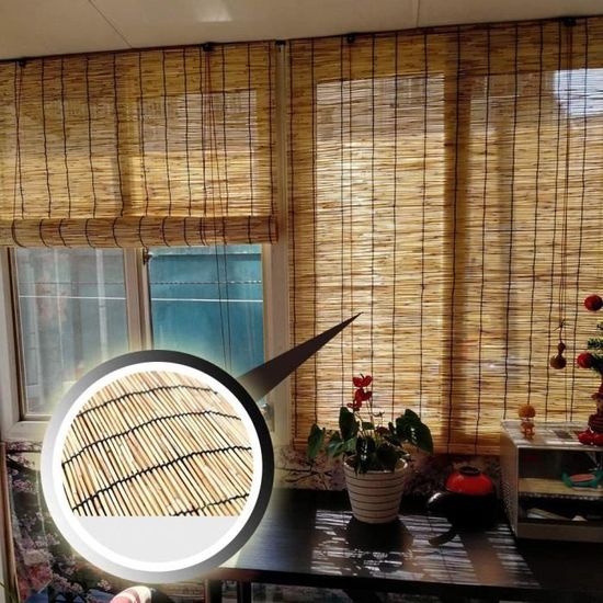 AOKEBR Store Bambou, Store Bambou Exterieur, Store Venitien Bois, 100% Naturel Rideau En Roseau