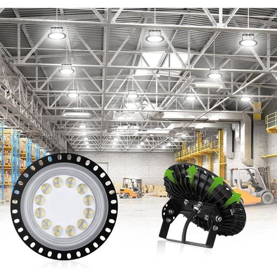 Projecteur LED UFO Industriel High Bay - 220V, IP65, 50000h, Blanc Froid 6000K