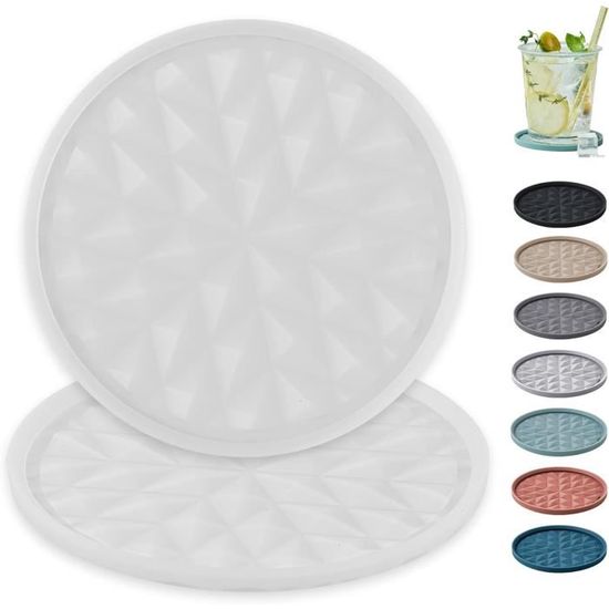 Lot De 6 Dessous De Verre En Silicone Noir - Antidérapants, Résistants à La Chaleur - Protection Meubles, Facile à Nettoyer