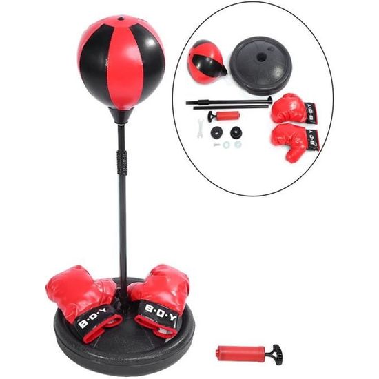 Goplus Sac de Frappe Autoportant avec Support Gants de Boxe pour Adultes Enfants Ajustable