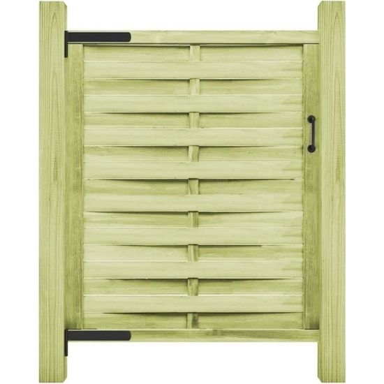 🦄9507 Portail de clôture-Porte de jardin - Portillon Bois de pin imprégné- Portillon de jardin- 100 x 150 cm Vert