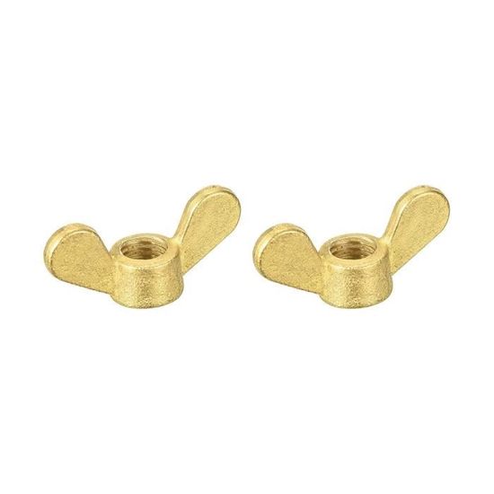 sourcing map Laiton Molette Pouce Écrous, M5x0.8mm Rond Étagé Boutons