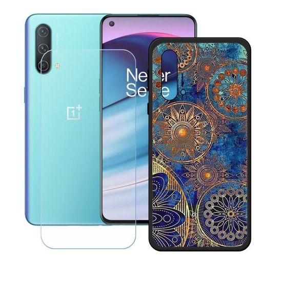 FZ Coque pour Oneplus Nord CE 5G (6,43") + Verre trempé, Silicone Cover TPU Case HD Film