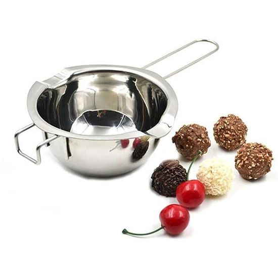 Fondoir à Double Bain-marie Inox 400ml - Pour Cire, Chocolat, Beurre...