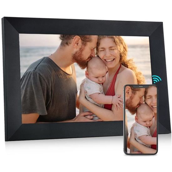 Cadre Photo Numérique WiFi Denver PFF-1012W 10 Pouces Tactile IPS HD - Frameo, Blanc