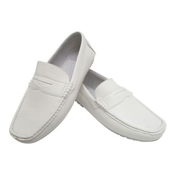 mocassin blanc homme