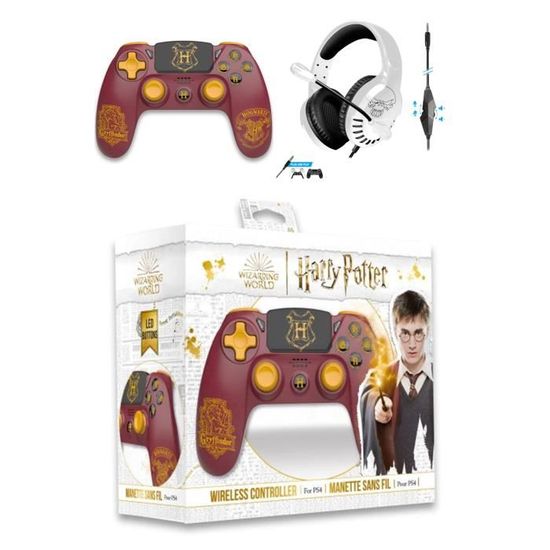 Manette PS4 Bluetooth Harry Potter Serpentard Verte Lumineuse 3.5 JACK -  Cdiscount Informatique