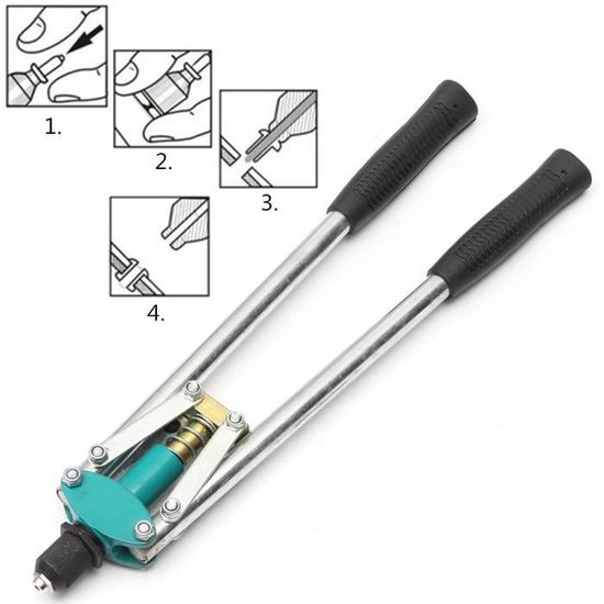 Pince à Riveter Manuelle - 4 Buses (2.4mm, 3.2mm, 4.0mm, 4.8mm) - Pour Métal, Auto, Bricolage - Poignée Ergonomique