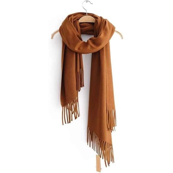 Châle à Franges CJ Apparel - Pashmina Uni Doux - 198x72cm - Acrylique/viscose - Pour Soirée, Mariage Ou Cadeau - Multi-usages