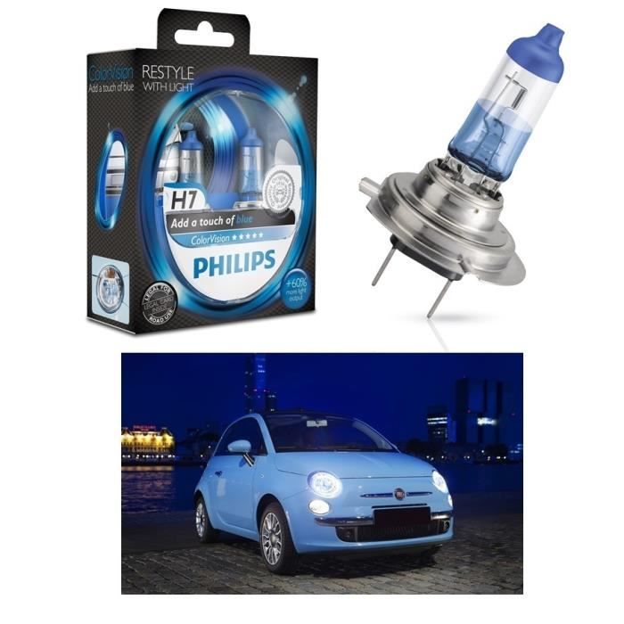 2 AMPOULE H7 12V 55W PHILIPS COLORVISION BLEU