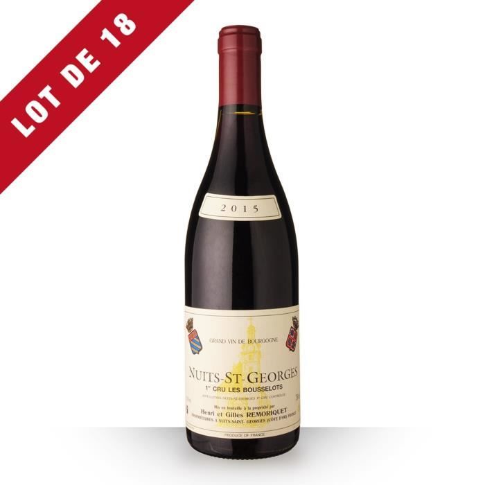 Lot de 18 - Domaine Remoriquet 2015 AOC Nuits-Saint-Georges 1er Cru Les Bousselots - 18x75cl - Vin Rouge