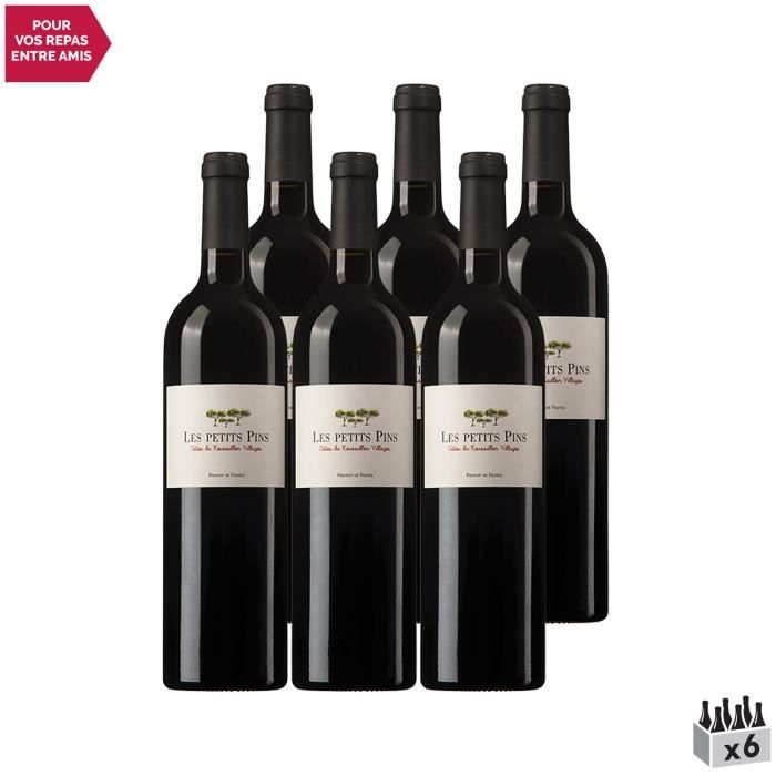 Côtes du Roussillon Les Petits Pins Rouge 2015 - Lot de 6x75cl - Château les Pins - Vin AOC Rouge du Languedoc - Roussillon
