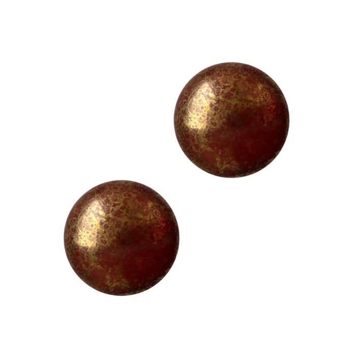 Les perles par Puca® : DIY - 2 Cabochons Rond en Verre 18mm - Choco Bronze