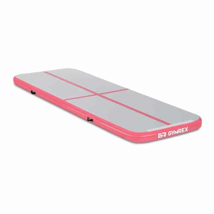 Tapis Gonflable De Gymnastique Yoga Airtrack PVC 300x100x10cm 150kg Gris-Rose