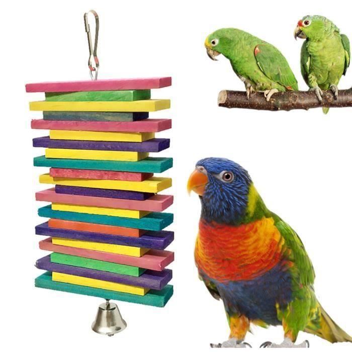 JOUET - Oiseaux animaux Blocs de construction suspendu et cage d'oiseau jouet cloche jouet à mâcher pendentif My55159 Ma43977