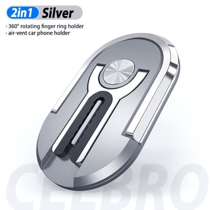 Mise à niveau bague pour téléphone support pour voiture support évent support de montage support Smartphone Auto - Type siliver