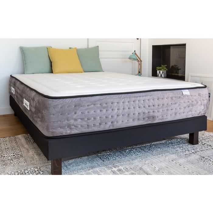 Matelas ressorts ensachés Duo Spring Palace 140x190 Hbedding - Mousse à mémoire de forme et ressorts ensachés