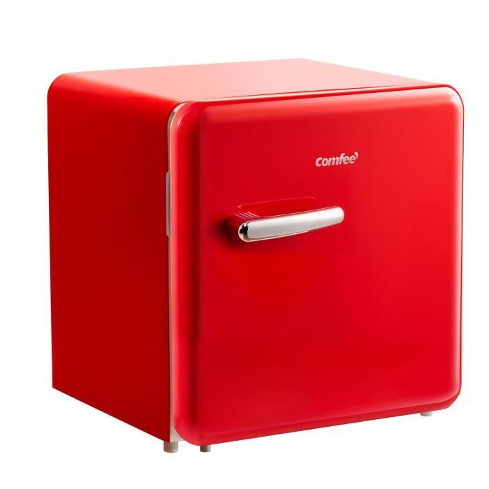 Comfee RCD50RE1RT(E) Mini Réfrigérateur Rétro 47L L48.5 x H50 x P49cm 41dB-Rouge[Classe énergétique F]